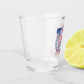 USA 250 Patriotic Anniversary Emblem Design Schnapsglas (Links)