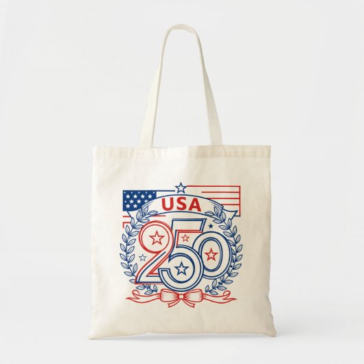 USA 250 Patriotic Anniversary Emblem Design Tragetasche (Vorne)