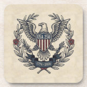 USA 250 Patriotic Eagle Heritage Motif Crm ID1299 Getränkeuntersetzer (Vorderseite)