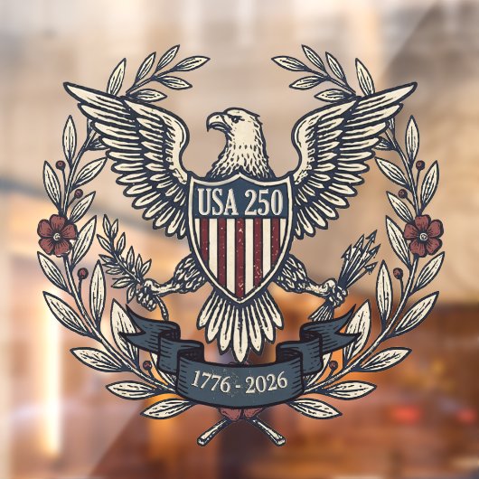 USA 250 Patriotic Eagle Heritage Motif ID1299 Fensteraufkleber (Blatt 2)