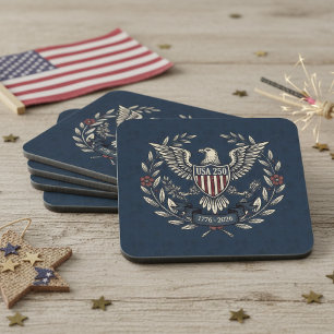 USA 250 Patriotic Eagle Heritage Motiv Navy ID1299 Getränkeuntersetzer