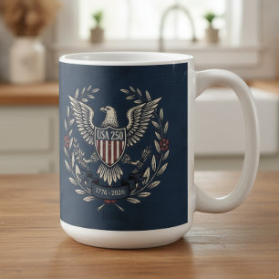 USA 250 Patriotic Eagle Heritage Motiv Navy ID1299 Kaffeetasse