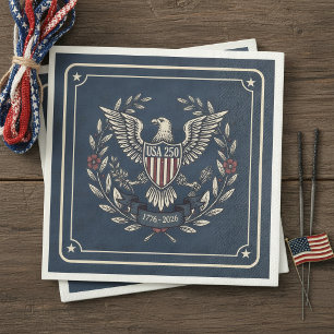 USA 250 Patriotic Eagle Heritage Motiv Navy ID1299 Serviette