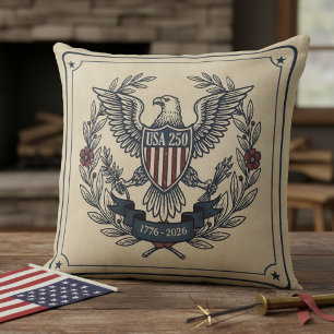 USA 250 Patriotischer Adler-Erbe-Motiv Crm ID1299 Kissen