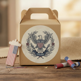 USA 250 Patriotischer Adler-Erbe-Motiv Crm ID1299 Runder Aufkleber