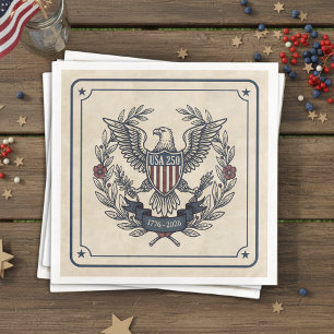USA 250 Patriotischer Adler-Erbe-Motiv Crm ID1299 Serviette