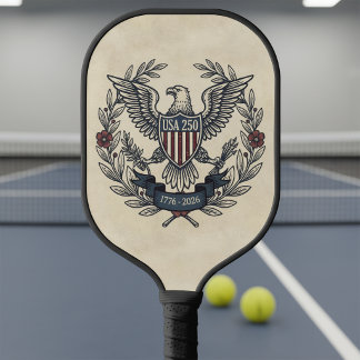 USA 250 Patriotischer Adler-Erbe-Motiv ID1299 Pickleball Schläger