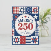USA 250 Quilted Serviette Einladung (Stehend Vorderseite)