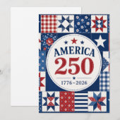 USA 250 Quilted Serviette Einladung (Vorne/Hinten)
