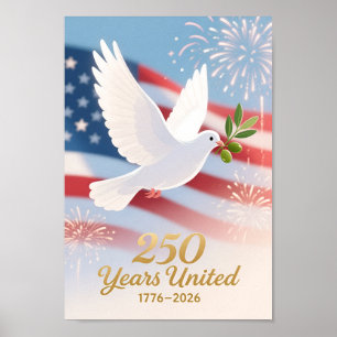 USA 250 Taube Patriotisch 1776–2026 Poster