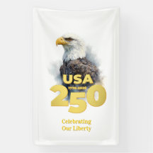 USA 250: Wasserfarben-Weißkopfseeadler & Gold