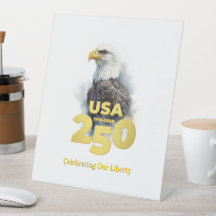 USA 250: Wasserfarben-Weißkopfseeadler & Gold