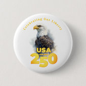 USA 250: Watercolor Bald Eagle & Gold Button (Vorderseite)