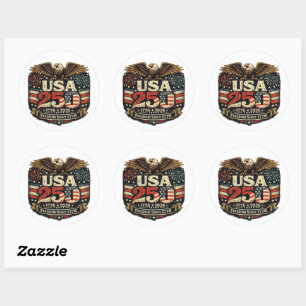USA 250 Weißkopfseeadler 1776-2026 Patriotischer A Runder Aufkleber