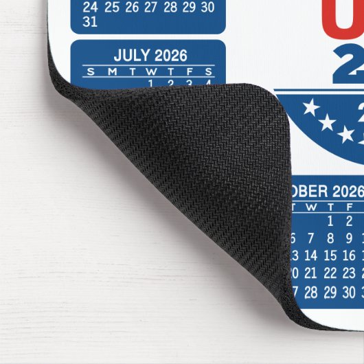 USA 250 with 2026 Calendar - Red White Blue Mousepad (Ecke)