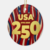 USA 250 Years American Flag July 4th 2026 Keramik Ornament (Links)