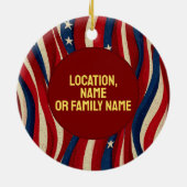 USA 250 Years American Flag July 4th 2026 Keramik Ornament (Hinten)