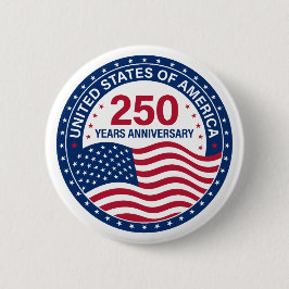 USA 250 Years Anniversary Flag Button