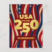 USA 250 Years Custom Patriotic  Postkarte (Vorderseite)