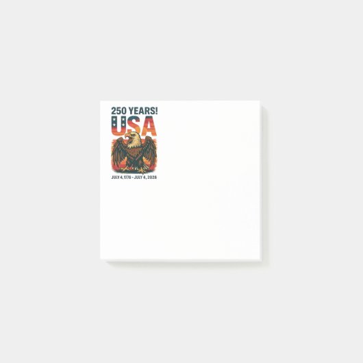 USA 250 Years – Patriotic Bald Eagle July 4th 2026 Post-it Klebezettel (Vorderseite)