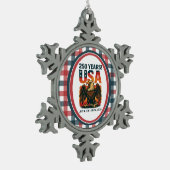 USA 250 Years – Patriotic Bald Eagle July 4th 2026 Schneeflocken Zinn-Ornament (Links)