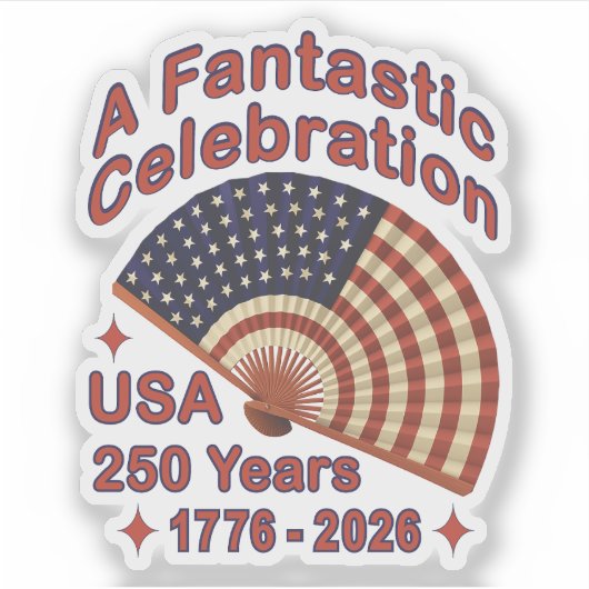 USA 250 Years Patriotic Fan Design – 1776-2026 Aufkleber (Vorderseite)