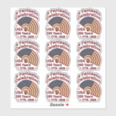 USA 250 Years Patriotic Fan Design – 1776-2026 Aufkleber (Blatt)
