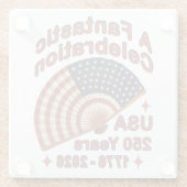 USA 250 Years Patriotic Fan Design – 1776-2026 Glasuntersetzer (Rückseite)