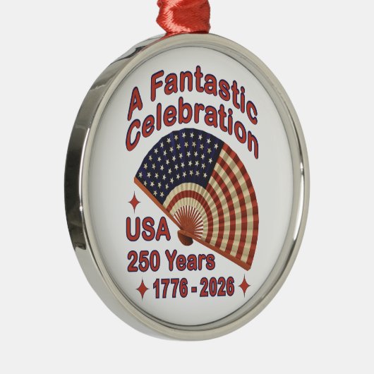 USA 250 Years Patriotic Fan Design – 1776-2026 Ornament Aus Metall (Rechts)
