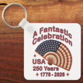 USA 250 Years Patriotic Fan Design – 1776-2026  Schlüsselanhänger (Vorderseite)