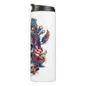 USA 250 Years Patriotic Skull 4th of July Thermosbecher (Nach rechts gedreht)