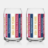 USA 250 Years Semiquincentennial Patriotic Stripes Dosenglas (Vorderseite)