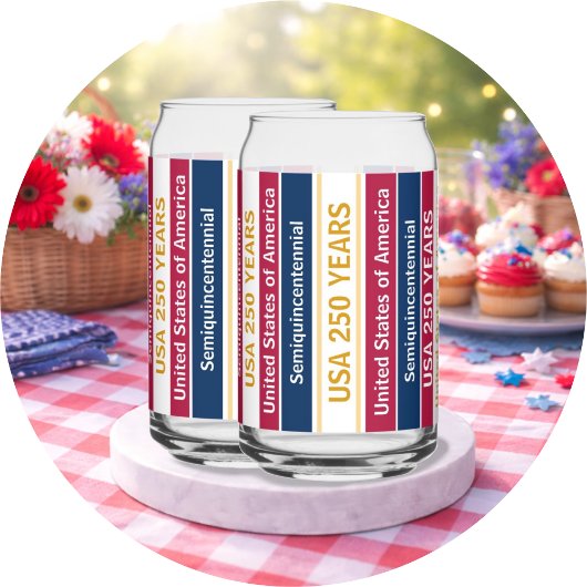 USA 250 Years Semiquincentennial Patriotic Stripes Dosenglas