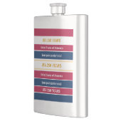 USA 250 Years Semiquincentennial Patriotic Stripes Flachmann (Links)