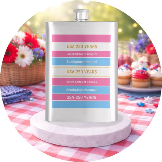 USA 250 Years Semiquincentennial Patriotic Stripes Flachmann