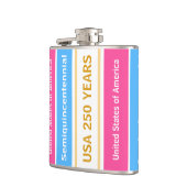 USA 250 Years Semiquincentennial Patriotic Stripes Flachmann (Links)