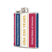 USA 250 Years Semiquincentennial Patriotic Stripes Flachmann (Links)