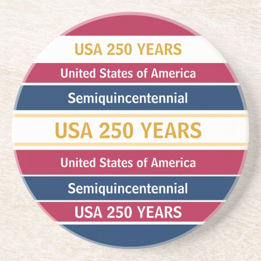 USA 250 Years Semiquincentennial Patriotic Stripes Getränkeuntersetzer (Vorne)