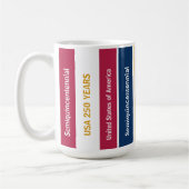 USA 250 Years Semiquincentennial Patriotic Stripes Kaffeetasse (Links)
