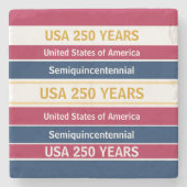 USA 250 Years Semiquincentennial Patriotic Stripes Steinuntersetzer (Vorderseite)