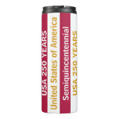 USA 250 Years Semiquincentennial Patriotic Stripes Thermosbecher (Rückseite)