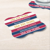 USA 250 Years Semiquincentennial Patriotic Stripes Untersetzer (angewinkelt)