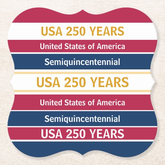 USA 250 Years Semiquincentennial Patriotic Stripes Untersetzer (Vorderseite)