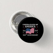 USA 250th Anniversary 4th Of July Button (Vorne & Hinten)