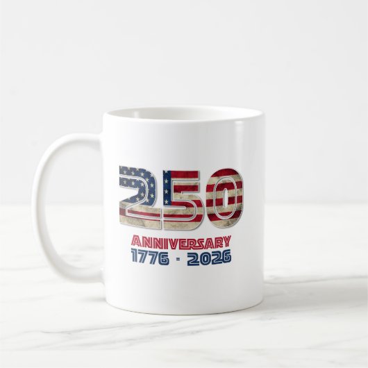 USA 250th Anniversary American Patriotic Gift Kaffeetasse (Links)