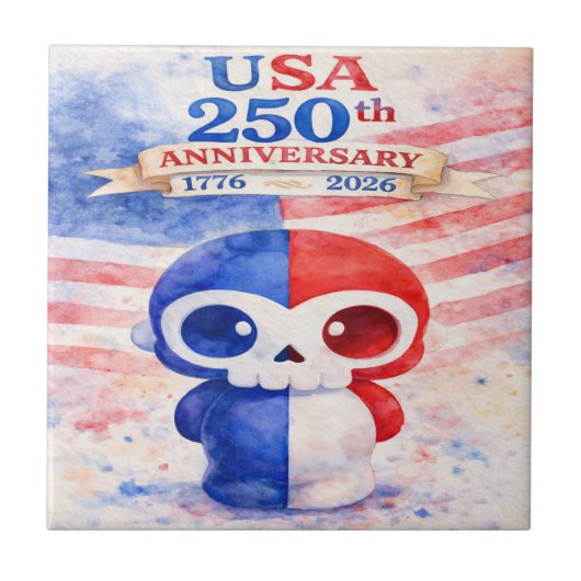 USA 250th Anniversary Ceramic Tile Fliese (Vorderseite)