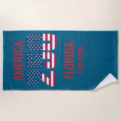 USA 250th Anniversary Florida Stars Stripes Beach Strandtuch (Vorderseite)