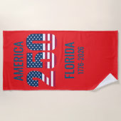 USA 250th Anniversary Florida Stars Stripes Beach  Strandtuch (Vorderseite)