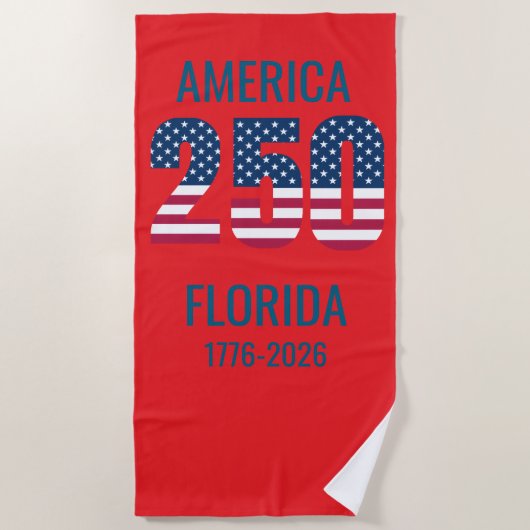 USA 250th Anniversary Florida Stars Stripes Beach  Strandtuch (Vorderseite)