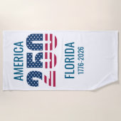 USA 250th Anniversary Florida Stars Stripes Beach  Strandtuch (Vorderseite)